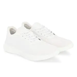 CREER Synthetic Men Casual Shoes Fashion Lace Up Non-Slip Flats All Day Comfortable Lightweight | White | Size-8 | WHITE149-8