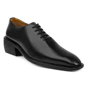 YUVRATO BAXI Men's Stylish Formal Derby Black Lace-up Shoes