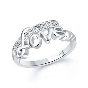 VFJ VIGHNAHARTA FASHION JEWELLERY Vighnaharta Valentine Day Gift valentineday Gift for him Gift for Women Gift for Men Initial Love Valentine,s Day Ring CZ Rhodium Plated Alloy Ring for Women and Girls-[VFJ1568FRR10]