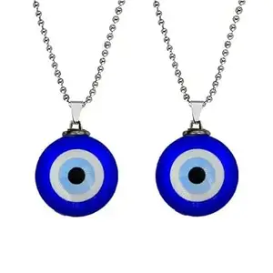Spotlight Tiny Blue Turkish Evil Eye Pendant Chain Necklace for Women_Pack Of 2_17