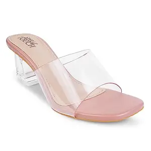 Shuz Touch Women Smart Casual Solid Transparent Heel Slipper