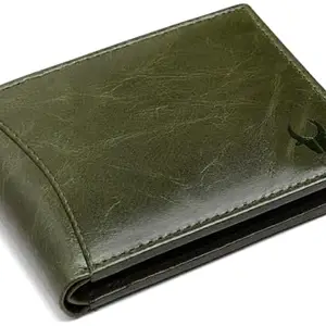 WildHorn Rfid Protected Leather Wallet For Men, Green