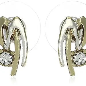 Estele Gold & Rhodium Plated Dual Tone Artistic Hues Earring with Austrian Crystals for Women