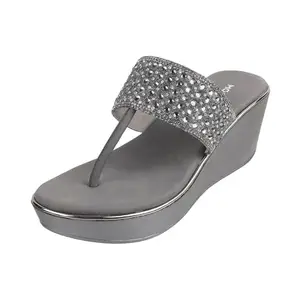 Mochi Women Gun Metal Ethnic Synthetic Sandals Uk/6 Eu/39 (35-5025)