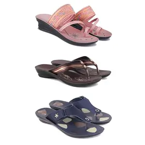 Women's Comfortable Sandal,Casual Lightweight Sandal for Everyday Wear for women's(GR-(COMBO-3)-1950-1955-1973-8)