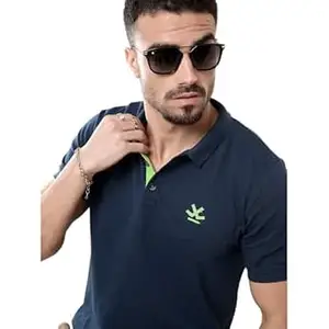 WROGN Men's Pure Cotton Polo T Shirt | Solid | Regular Fit