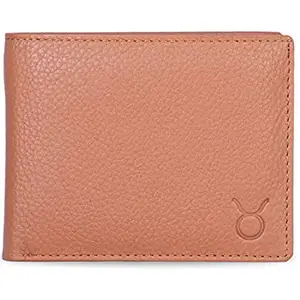 Hide Horn Bifold Tan Leather Wallet for Men - RFID Protected Front Zipper Wallet