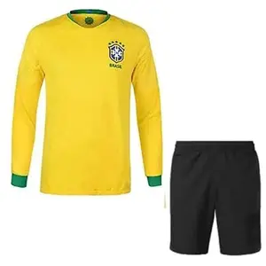 Neymar 10 Brasil Football Team Full Sleeve Jersey with Shorts 2023/2024 (Kids,Boys,Men)(12-13Years) Multicolour