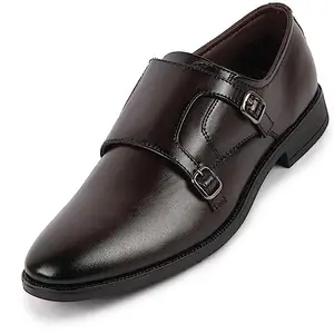 FAUSTO NFST FOSMF-2052 BROWN-44 Men's Formal Wedding Party Double Monk Strap Shoes (10 UK)