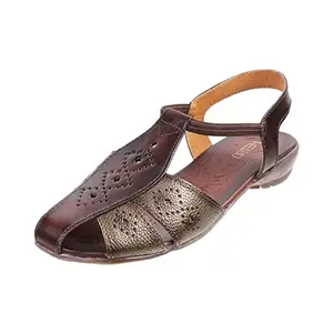Metro Women Bronze Leather Sandals,EU/39 UK/5 (33-3148)