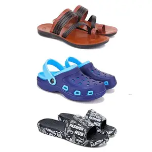 DRACKFOOT Men's Sandals | Lightweight Wear| Stylish & Easy to Wear For Men's GRT-SAN-(3-COMBO)-3151-3019-3103-7