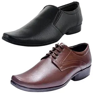 Graceful Formal Shoes/Party Shoes/ 2 Shoes Combo with Free 2 Belt for Men and Boys (BAZAAR10313_PV-LNG-1004) Multicolor