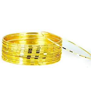 Amazing Gold plated metal bangles set of 24 bangles for women and girls by Maurya Showroom | MSB-002 (2.6)