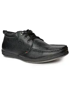 Buckaroo Bastian Natural Leather Black Casual Shoes for Mens: Size UK 6