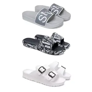 DRACKFOOT Men's Sandals | Lightweight Wear| Stylish & Easy to Wear For Men'S GR-SAN-(3-COMBO)-1589-3103-3113-7