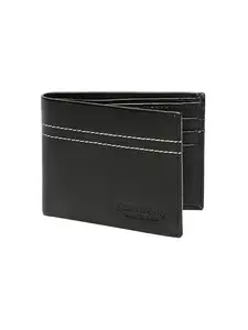 TEAKWOOD LEATHERS Men Black Leather Classic Two Fold Wallet | 1 Main Compartment for Cash and Documents, 6 Card Slot, 2 Hidden Stash Pocket for Securely Storing Important DocumentsT_WLT_SZ_08BL