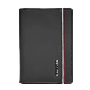 Tommy Hilfiger Gladwin Men Leather Passport Case - Black, No. of Card Slot - 3