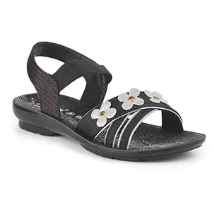 Aqualite Women PL-558 Sandal, Black, 6 UK/India