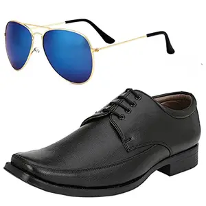 Vitoria Stylish Men's Synthetic Leather Formal Shoes with Free Unisex Blu Gold Avtr Sunglasses/Office Shoes/Suit Shoes/Dress Shoes/Party Shoes (Numeric_7)