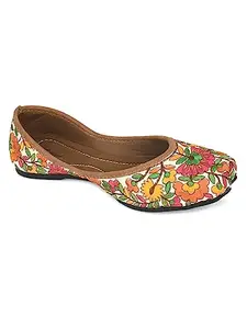 DESI COLOUR Flat Footwear/Mojari/Punjabi Jutti/Bellies for Women NF-Multicolour (Numeric_5)