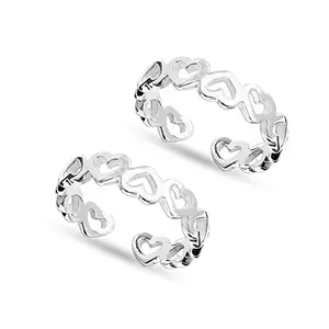 Amazon Brand - Anarva Women's Heart Toe-Ring in 925 Sterling Silver BIS Hallmarked