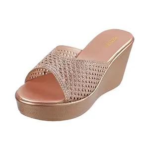 Metro Womens Synthetic Rose Gold Slip Ons (Size (4 UK (37 EU))