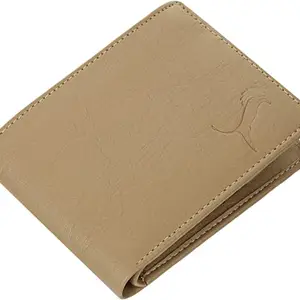 WILD EDGE Artificial Leather Wallet with Snap Closure and Solid Design for Men - Versatile Leather Men's Wallet (Beige)