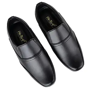 HIKBI Men's Synthetic Leather Slip-on Formal Shoes Best for Office Wear (Black; Numeric_7)