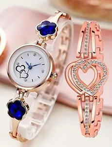 HC HARMI CREATIVE Harmi Creative Women Casual Round Analog Metal Watch (Pack of 2) (Multicolor) HC 130