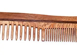 Majik Neem Wood Comb For Kids And Adults Control Hair Loss Wooden Comb For All Types Of Hairs Natural Brown 10 Grams Pack Of 1