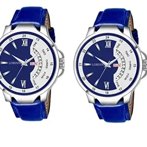 Life Fashion Men's Day & Date Analog Wrist Watch (Pack of 2)