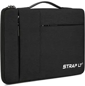 StrapLt Laptop Sleeve Case 15.6-16 Inch Waterproof Durable Business Computer Carrying Bag Protective Tablet Handle Laptop Bag Black