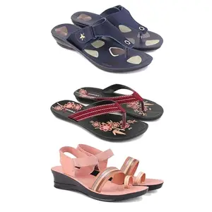 Women's Comfortable Sandal,Casual Lightweight Sandal for Everyday Wear | TBS-(3-COMBO)-1973-O22-1959-5