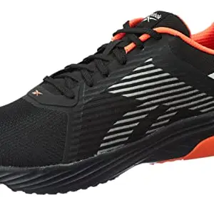 REEBOK Men Synthetic/Textile Allentown M Running Shoes Black/LGH Solid Grey/SEMI Orange FLA UK-6