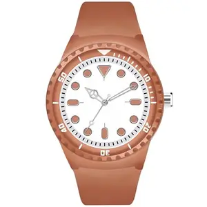 Acnos Premium Silicone Brown Color Strap Analog Watch for Men Women