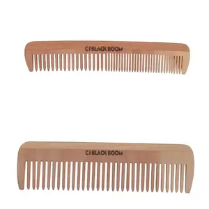 C I Black Boom Neem Wooden Hair Comb Healthy Haircare For Men & Women | (Combo - Co6 and Co8)