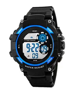 Time Up Digital Dial Backlight,Alarm,Stopwatch Sports Watch for Men-GSPORTS-X (Blue)