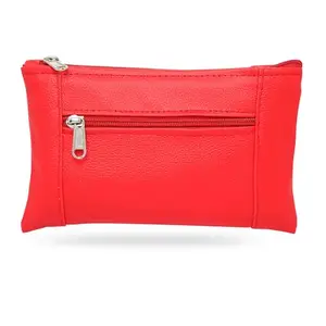 Beanskart Zipper Purse for Ladies | Womens Wallet | Ladies Leather Wallet |Pouches for Multipurpose use | Money Wallet (Red)