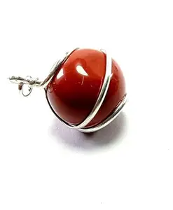 Red Carnelian Ball Healing Wire Wrapped Healing Crystals Pendant