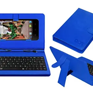 ACM Keyboard Case Compatible with Videocon A55 Mobile Flip Cover Stand Direct Plug & Play Device for Study & Gaming Blue