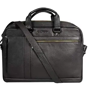 Calfnero Genuine Leather Men's Messenger Bag – Men’s Portfolio Bag – Men’s Leather Shoulder Bag-Leather Office Bag-Leather Computer Laptop Bag, Tablet Messenger Bag (Brown)