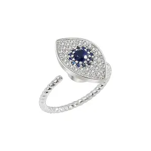 MYKI Enigmatically poised Rotating Cute Evil Eye Ring For Women & Girls