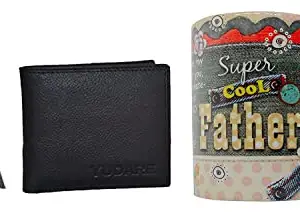 Saugat Traders Printed Coffee Mug & Keychain with Men's Wallet - Gift for Dad-Papa