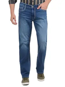 Numero Uno Men's Blue Regular Fit Sustainable Stretchable Denim Jeans