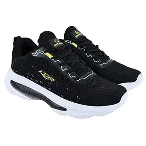 Lancer ROCKY-3BLK-MST Men's Black/Yellow Sports & Outdoor Running Shoes