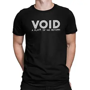 DUDEME Void A Place of No Return T-Shirt, 100% Cotton T-Shirts for Programmer, Coding, Developer, Software Mens, Round Neck T Shirts for Women, Half Sleeve Tshirt for Men (Black, XS)
