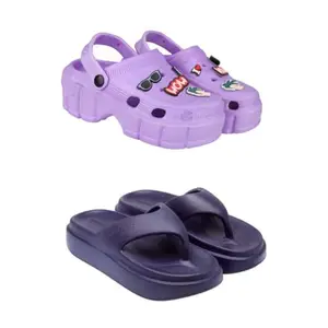 ZENWEAR Extra Soft Classic Casual wear with Ultra Soft Flexibility Technology flip-Flop Combo for Women's/Girl's(2012+6112)(5) Multicolor