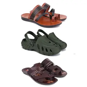 DRACKFOOT Men's Sandals | Lightweight Wear| Stylish & Easy to Wear For Men's GRT-SAN-(3-COMBO)-3151-3137-3127-6