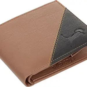 WILD EDGE Artificial Leather Wallet with Bi-Fold Closure and Colorblocked Design for Men - Versatile Leather Men's Wallet (Brown-Black)