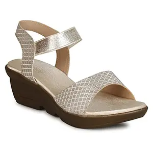 Right Steps Women's Party Sandals- 4 UK (37 Gold)